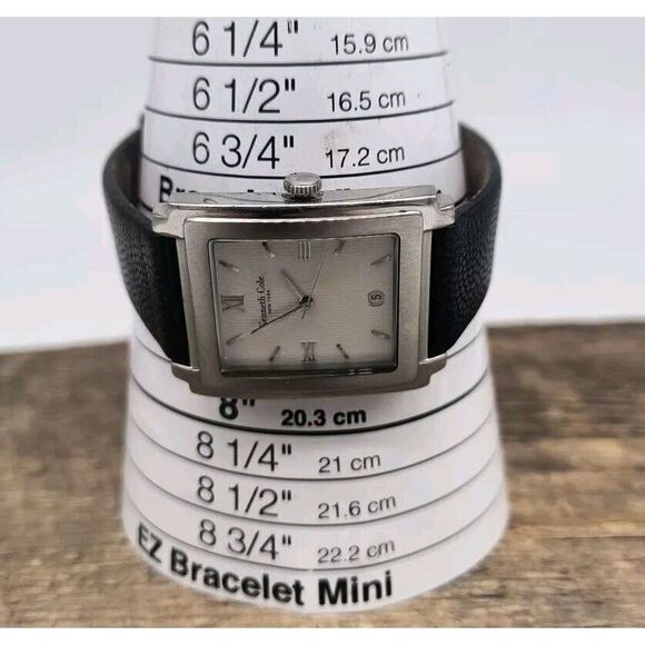 Mens  Kenneth Cole Square Tank Stainless Steel Watch - New Battery - Picture 8 of 9